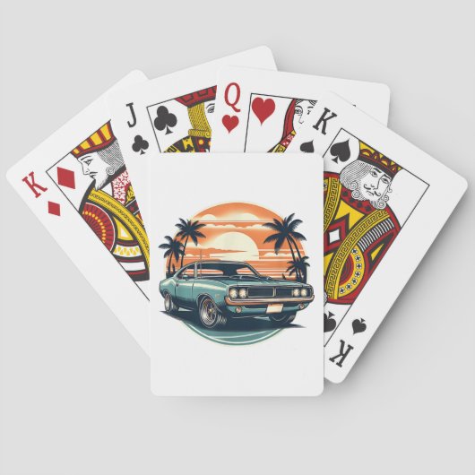 Classic Muscle Car Retro Stijl Pokerkaarten (Achterkant)