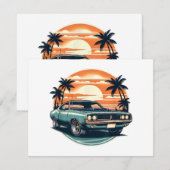 Classic Muscle Car Retro  Stijl Save The Date (Voorkant / Achterkant)