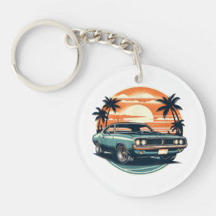 Classic Muscle Car Retro Stijl Sleutelhanger