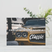 Classic Muscle Car Verjaardag Uitnodiging (Staand voorkant)
