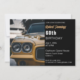 Classic Muscle Car Verjaardag Uitnodiging