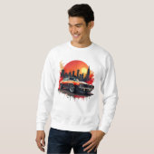 Classic Muscle Car with Bold Urban Skyline Design Trui (Voorkant volledig)