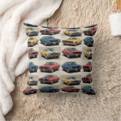 Classic Muscle Cars Grid Pattern Kussen (Deken)