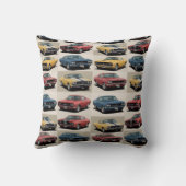 Classic Muscle Cars Grid Pattern Kussen (Achterkant)