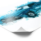 Classic Muscle Hot Rod Auto  Turbo Drift Foto Afdruk (Hoek)