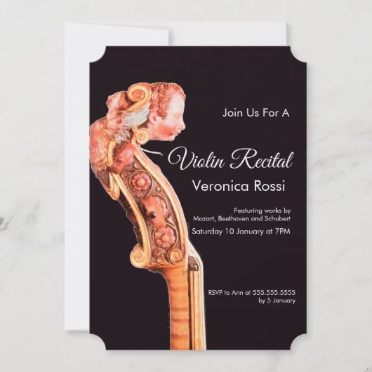 CLASSIC MUSIC CONCERT, OVERWEGING Violin Scroll Br Kaart (Voorkant)