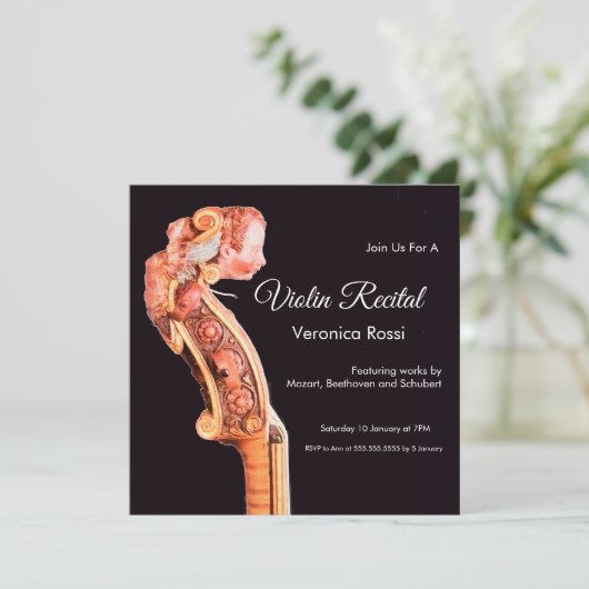CLASSIC MUSIC CONCERT, OVERWEGING Violin Scroll Kaart (Staand voorkant)