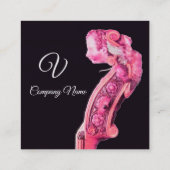 CLASSIC MUSIC STRING INSTRUMENT Violin Scroll Pink Vierkante Visitekaartje (Achterkant)