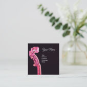 CLASSIC MUSIC STRING INSTRUMENT Violin Scroll Pink Vierkante Visitekaartje (Staand voorkant)