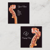 CLASSIC MUSIC STRING INSTRUMENT Violin Scroll Vierkante Visitekaartje (Voorkant / Achterkant)