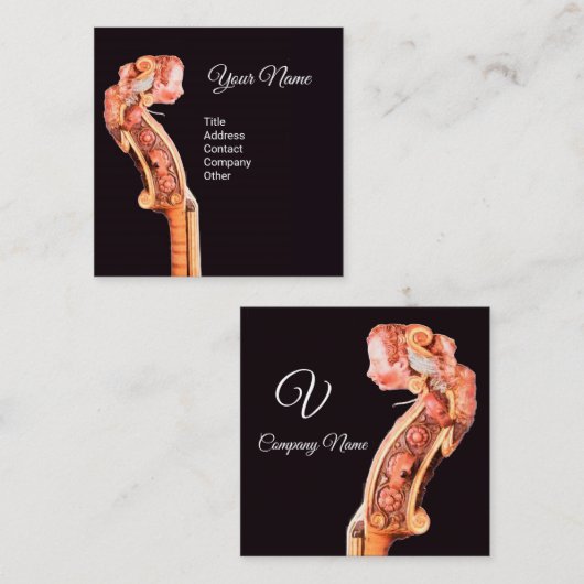 CLASSIC MUSIC STRING INSTRUMENT Violin Scroll Vierkante Visitekaartje (Voorkant / Achterkant)