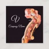 CLASSIC MUSIC STRING INSTRUMENT Violin Scroll Vierkante Visitekaartje (Achterkant)