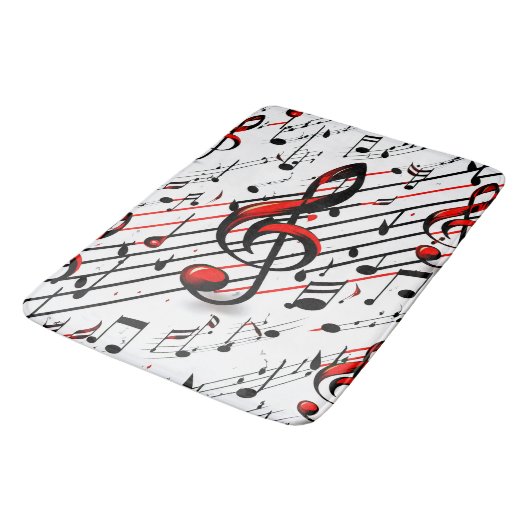Classic Musical Chaos Red Black en White Badmat (Gekanteld)