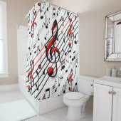 Classic Musical Chaos Red Black en White Douchegordijn (In situ)