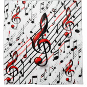 Classic Musical Chaos Red Black en White Douchegordijn (Voorkant)