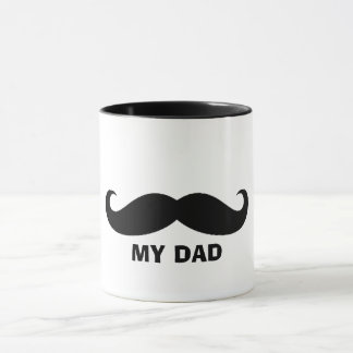 Classic Mustache Mok – Zwart & Wit Design vader