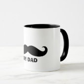 Classic Mustache Mok Zwart Wit Design vader (Voorkant rechts)
