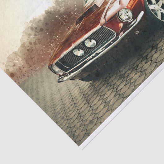 Classic Mustang Car Decoupage Tissuepapier (Detail)