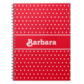 Classic  naam Polka Dots Rood en Wit Notitieboek (Voorkant)