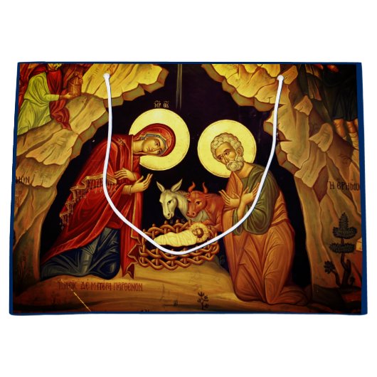 CLASSIC NATIVITY SCENE GIFT BAG VOOR CHRISTMAS GROOT CADEAUZAKJE (Voorkant)