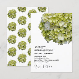 Classic Natuur Groene Hydrangea Bruiloft Kaart