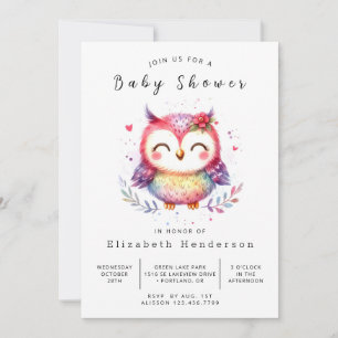 Classic Natuur Uil Baby shower Kaart