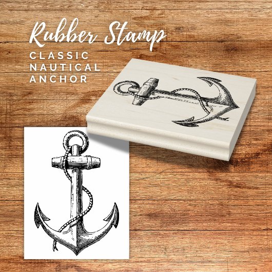 Classic Nautical Anchor Rope Silhouette Rubberstempel