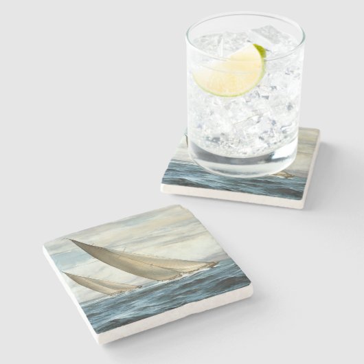 Classic Nautical Painting  Stenen Onderzetter (Zijkant)