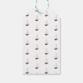 Classic nautische zeilboot Aangepast Baby shower Cadeaulabel (Achterkant)