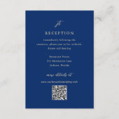 Classic Navy and Cream Elegant QR Code Wedding Informatiekaartje (Voorkant)