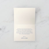 Classic Navy and Cream Elegant Wedding Bedankkaart (Binnen)