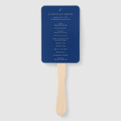 Classic Navy and Cream Elegant Wedding Program Handwaaier (Voorkant)