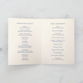 Classic Navy and Cream Elegant Wedding Programma (Binnen)