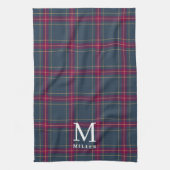 Classic Navy and Red Tartan Plaid Christmas Theedoek (Verticaal)