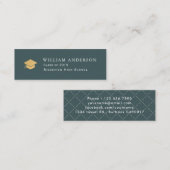 Classic Navy Blue Afstuderen Insert Naam Kaart Mini Visitekaartje (Voorkant / Achterkant)