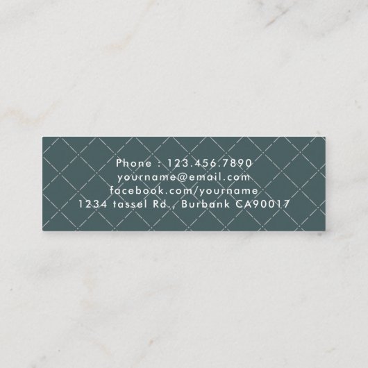 Classic Navy Blue Afstuderen Insert Naam Kaart Mini Visitekaartje (Achterkant)