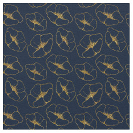 Classic Navy Blue and Gold Fabric Seamless Pattern Stof
