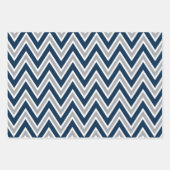 Classic Navy Blue and Gray Geometric Stripes Inpakpapier Vel (Voorkant 2)