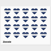 Classic Navy Blue Bewaar de datum Hart Sticker (Vel)