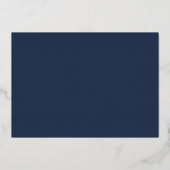 Classic Navy Blue Bruiloft Folie Uitnodiging (Achterkant)