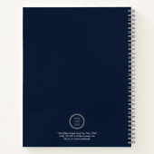 Classic Navy Blue Custom Logo Corporate Giveaway Notitieboek (Achterkant)