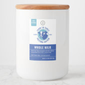 Classic Navy Blue Dairy Koe Head Logo Milk Label Voedselcontainer Etiket (Voorkant)