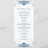 Classic Navy Blue Elegant Ironwork Details bruilof Programmakaart (Voorkant)