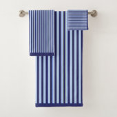 CLASSIC NAVY BLUE EN SKY BLUE STRIPES BAD HANDDOEK (Insitu)
