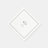 Classic Navy Blue Monogram Wedding Napkins Servet (Hoek)