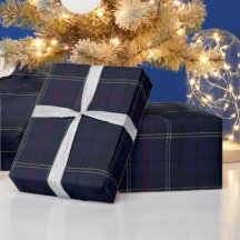 Classic Navy Blue Plaid Christmas