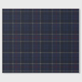 Classic Navy Blue Plaid Christmas Cadeaupapier (Vlak)