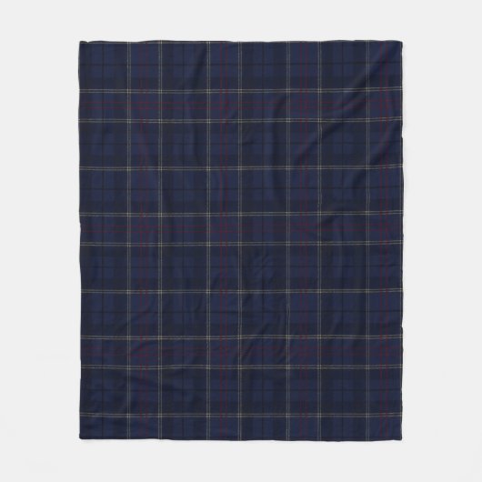 Classic Navy Blue Plaid Christmas Fleece Deken (Voorkant)