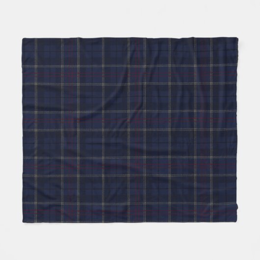 Classic Navy Blue Plaid Christmas Fleece Deken (Voorkant (Horizontaal))