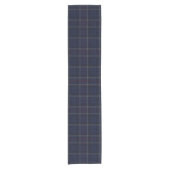 Classic Navy Blue Plaid Christmas Korte Tafelloper (Voorkant)